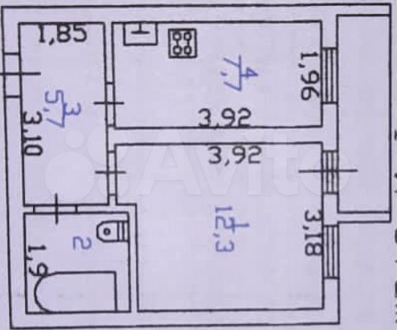 1-к. квартира, 29,4 м², 1/2 эт.