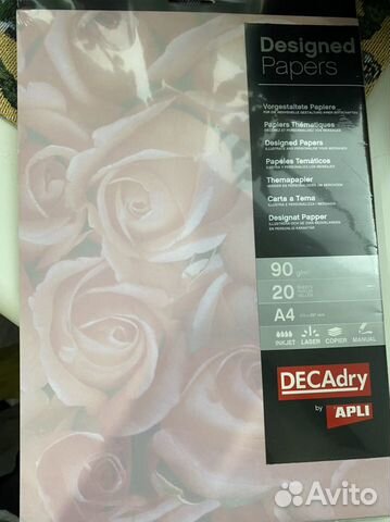 Дизайн бумага а4 плотная Букет Роз упаковка 20 шт