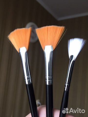 Кисти косметические, набор 3 шт