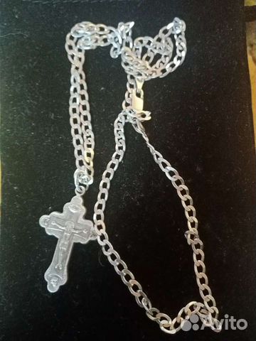 Серебряная цепочка с крестиком купить в Москве | Личные вещи | Авито