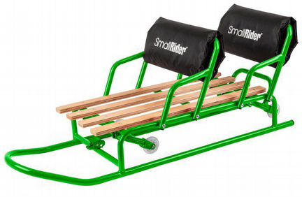 Детские санки для двойни на колесиках, в отличном