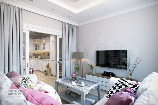 Дизайн двухкомнатной квартиры в светлых тонах 2-к. квартира, 44 м², 7/21 эт. на продажу в Ростове-на-Дону Купить квартиру Авит