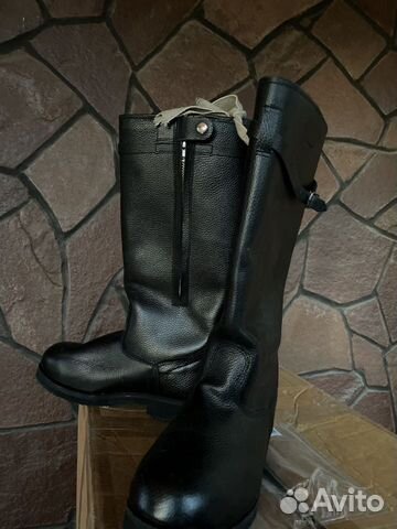 Сапоги кожаные для пилотов, лётные на меху/молнии