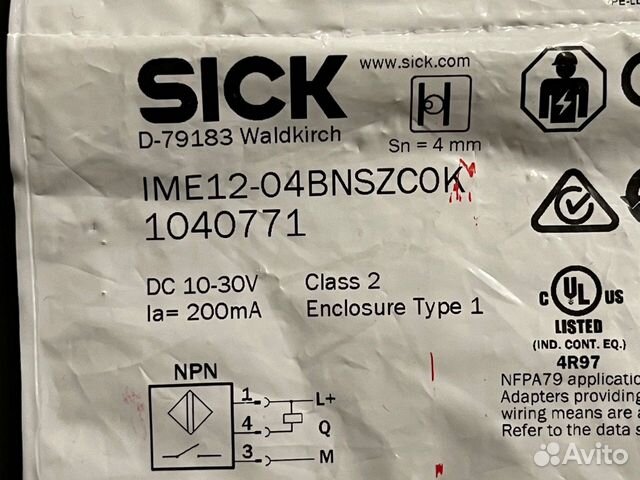 Sick IME12-04bnszc0K 1040771 датчик, новый, 1 шт