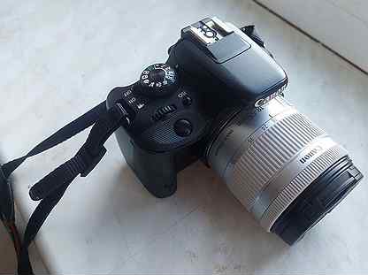 Зеркальный фотоаппарат canon 100d, 18-55 stm белый