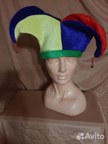 Колпак скомороха Многорожка с бубенчиками