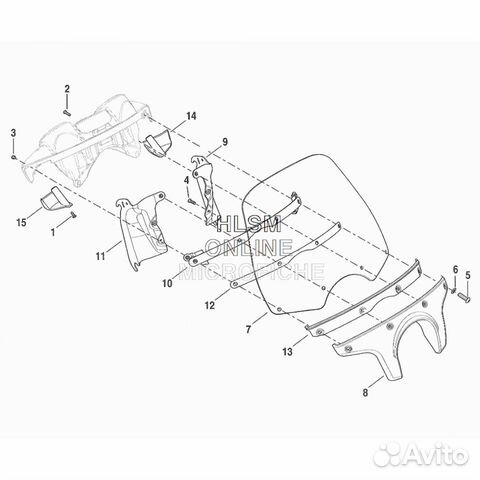 Стекло тонированное 57639-10 Harley-Davidson