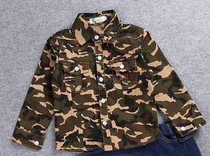 Стильная рубашка камуфляж рост 100