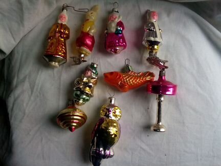 Ёлочные игрушки из стекла СССР 50-60 г