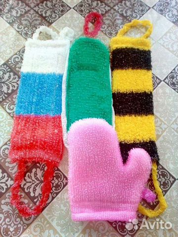 Мочалки и рукавички для бани и бассейна