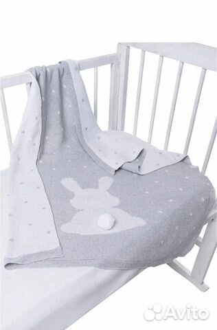 Плед вязаный «зайка» новый