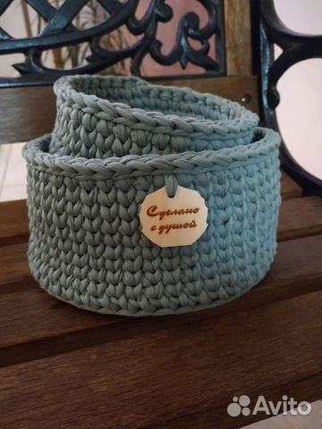 Вязанные корзинки