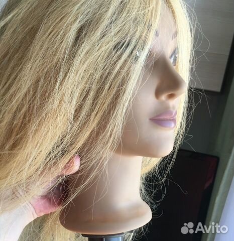 Манекен голова для причесок натуральные волосы