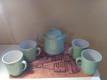 Керамический набор. Кувшин и бокалы. СССР 70 гг