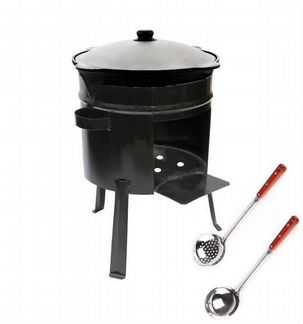 Комплект казан+печь+шумовка+половник