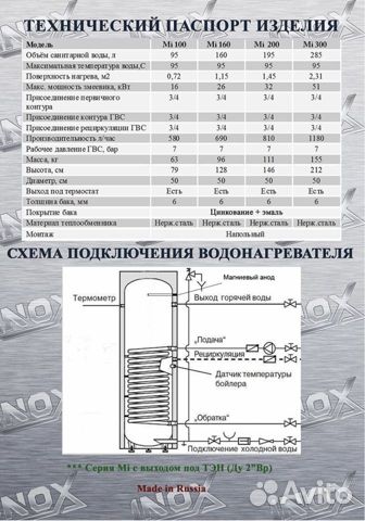 Бойлер косвенного нагрева с Теном 100л inox