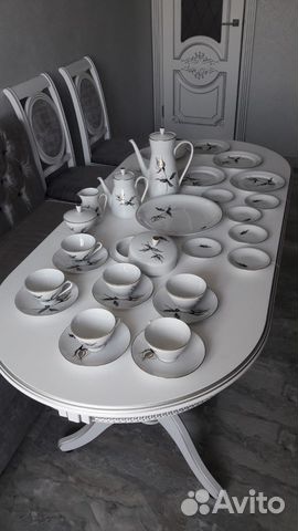 Чайно-кофейный сервиз «Чёрная роза с золотом»