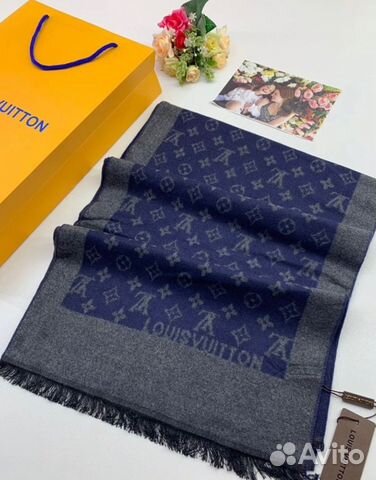 Мужской шарф Louis Vuitton синий