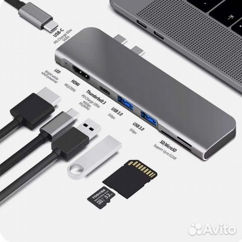 USB хаб для MacBook Pro/Air с hdmi новый