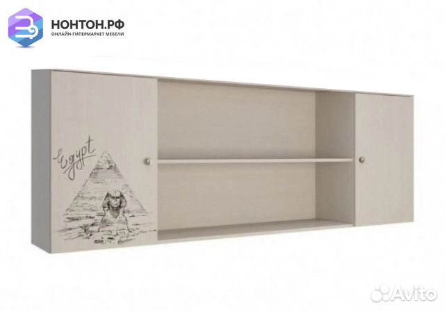 Полка навесная Мийа-3А ясень шимо светлый / фотопе