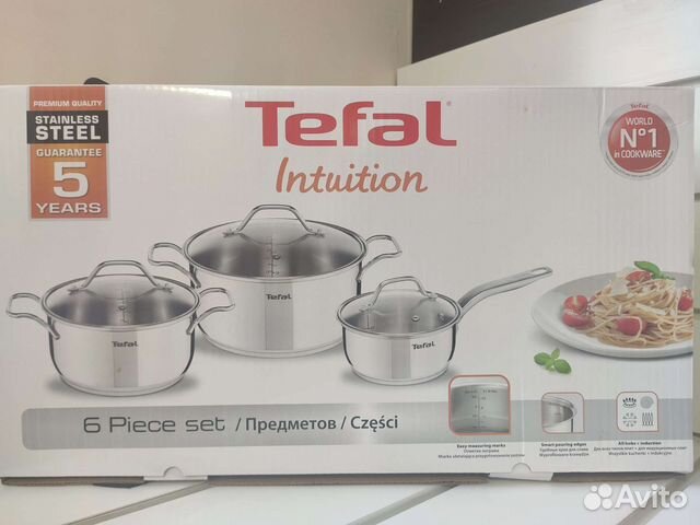Tefal intuition набор посуды новый