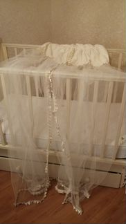 Детская кроватка Гандылян с матрасом и балдахином