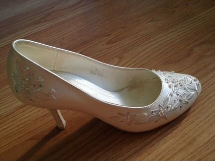 Свадебные туфли, цвет шампань (айвори)