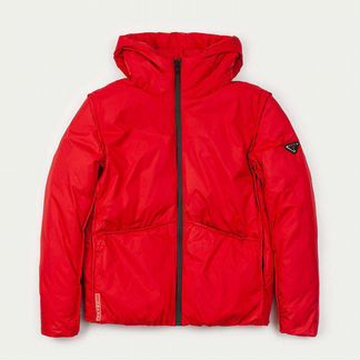 Парка куртка зимняя пуховик красный с капюшоном