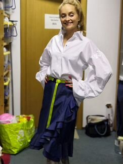 Дизайнерская Юбка с запахом и воланом