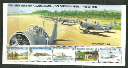 Соломоновы о-ва 1992 50 л битве за Гуадалканал MNH