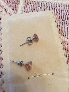 Серьги серебро с цирконом новые