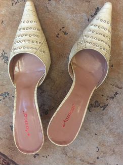 Мюли со стразами из змеиной кожи