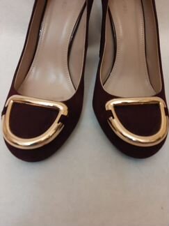 Замшевые туфли бордо 38р