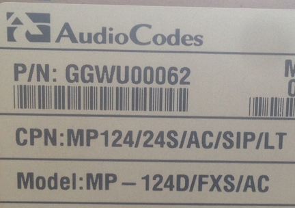 Голосовой шлюз AudioCodes MP-124D/FXS new
