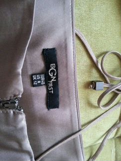 BGN французская новая атласная юбка dark beige + т