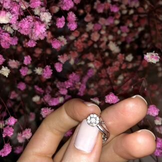 Комплект из серебра кольцо+серьги