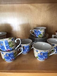 Сервиз кофейный с синими цветами