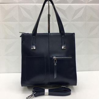 Сумка кожаная синяя