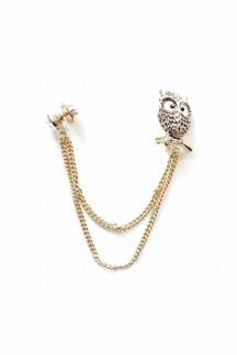 Новая золотистая брошь Eurobijoux сова на цепочке