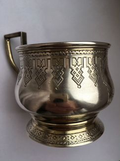 Подстаканник серебро 84 пр Русский стиль