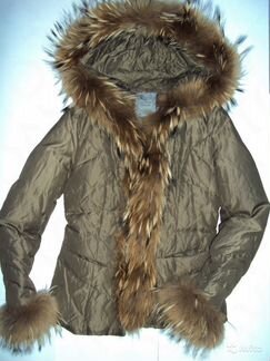 Пуховик с натуральным мехом зима XS