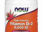 Витамин Д3 (D3), 5000 ме, 120 штук, Now Foods