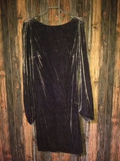 Бархатное платье с отливом металлик, 40 (XS)