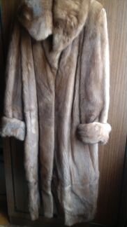 Норковая шуба, цвет орех