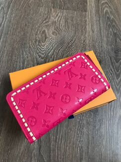 Кошелёк Louis Vuitton clemence ярко-розовый с прос