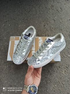 Кеды Golden Goose Superstar серебро