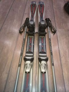 Комплект горные лыжи с креплениями,горнолыжные бот