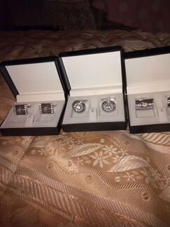 Запонки мужские с кристаллами Сваровски