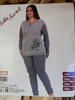 Костюм домашний с брюками большого размера