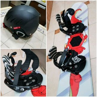 Сноуборд, крепления и шлем